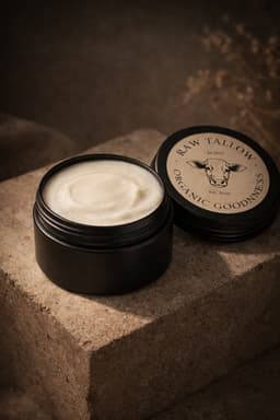 Close-up of Raw Tallow balm cream texture